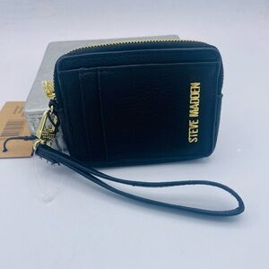 Steve Madden Black and Gold Wristlet NWT